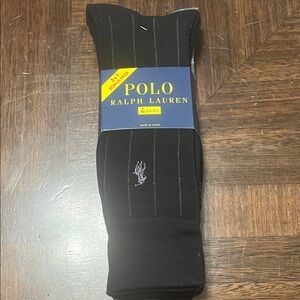 Polo by Ralph Lauren Men's Black Dress Socks 4 pair nwt #153